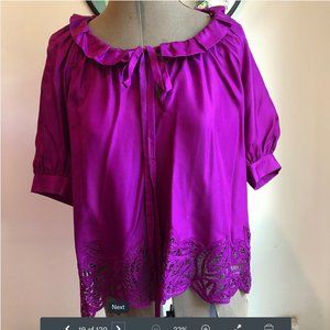 Ali Ro Magenta Silk Blouse size 2